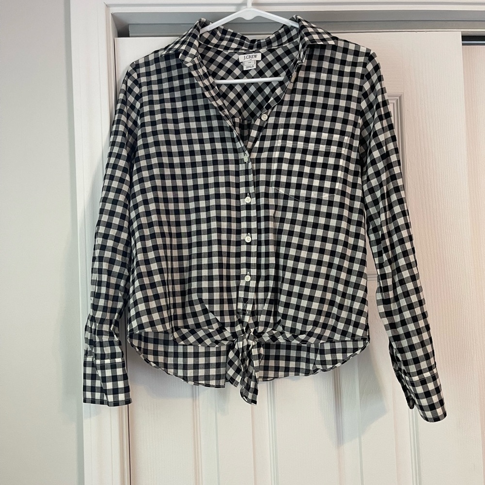 Button up tie blouse